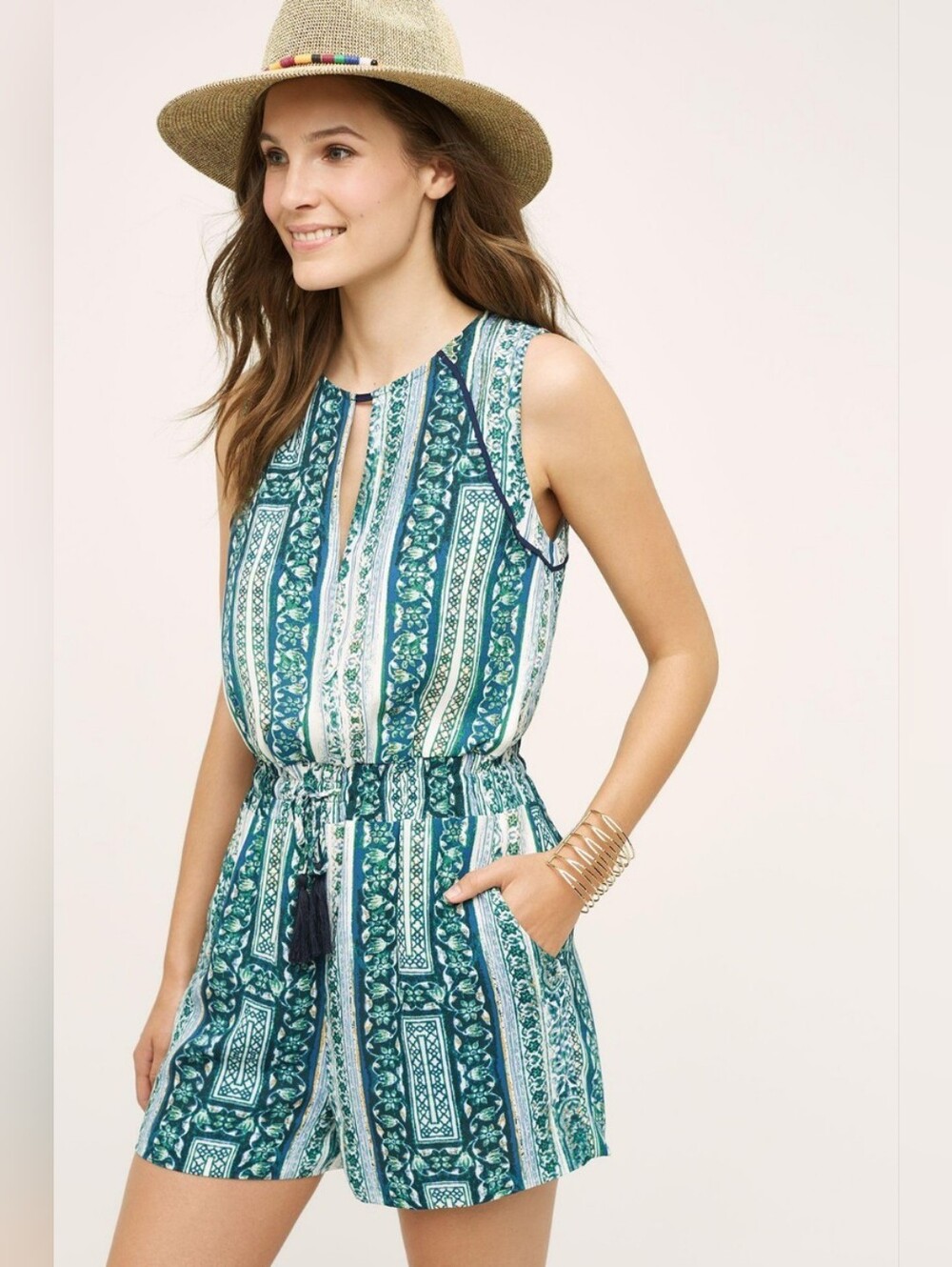 Elevenses Anthropologie Rowan Sleeveless Romper In S